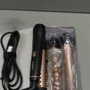 5 in 1 Wand Curling Iron Set, Hair Styling Tools with Thermal Brush and 4 Interchangeable Ceramic Barrels from 1/2 to 1 1/2 inch, Fast Heating, Dual Voltage Hair Curler, Gifts for Women (Rose Gold)