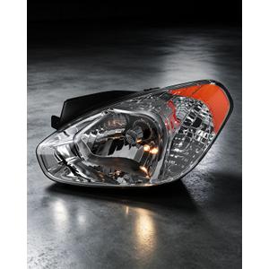 Headlights Assembly Replacement 1 PC Compatible with 2006-2011 Hyundai Accent Halogen Headlamps Head Lights Clear Lens, Left Side, NOT Including Bulbs