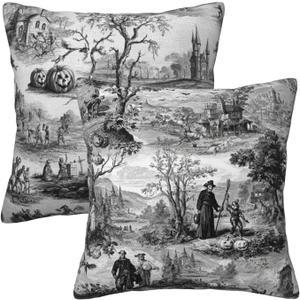 Halloween Throw Pillow Covers 18x18 Set of 2 Square Pillow Case for Home Decor Couch Room