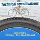 Foldable Mountain Bike Tire 20/24/26/27.5/29 x 2.4 Inch, Knobby All-Terrain Replacement Tire for MTB & Commuter Bikes Trail Cycling Tire