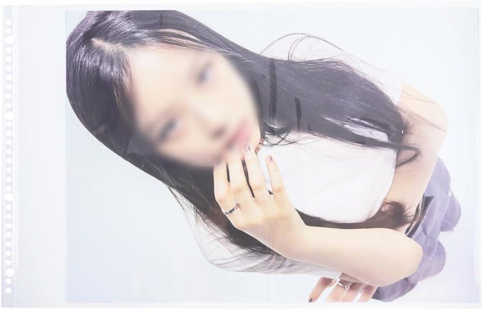 A4 Wide 30hole 1-Pocket Poster(18.6x12) 10sheets Clear Pocket Sleeves, Magazine Sheets, Wide Binder for Large-Sized Photographes, Posters, Clipping of a Magazine, etc