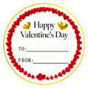 5 x Happy Valentine's Day Stickers 60Pcs Valentine's Day Gift Stickers for Gift Wrapping Signature Decoration and Wedding Invitation Card Bridal Shower Valentines Party Favor