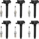 6 Pack UF648 Ignition Coil Pack and Spark Plugs Fits For Dodge Journey Charger Challenger Avenger Durango Ram C/V Ram Promaster Chrysler 200 300 Jeep Wrangler Cherokee VW Routan 3.6 L 3.2 L V6