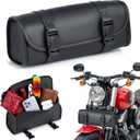 Nomad Motorcycle Tool BagUniversal Handlebar PouchWaterproof Cruiser Biker Roll Bag Front Fork or Saddlebag Storage (Black)