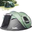 ROAMIST Tents for Camping, 4 Person Easy Pop Up Tents for Camping, Waterproof Windproof Automatic Setup Camping Tent with Extra Storage, 2 Doors Instant Family Tents for Hiking & Traveling