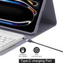 FARYODI Keyboard Case for iPad Pro 13-inch (M4, 2024), Magnetic Detachable Wireless Bluetooth Keyboard, Slim Folio Cover with Pencil Holder for New iPad Pro 13 inch, Auto Sleep/Wake-Lavender