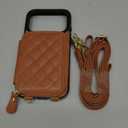 Bocasal Crossbody Wallet Case for iPhone 17 Pro, RFID Blocking PU Leather Zipper Handbag Purse Flip Cover, Kickstand Folio Case with Card Slots Holder Wrist Strap Lanyard 5G 6.3 Inch (Brown)