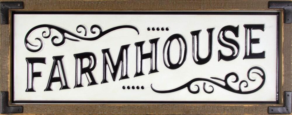 Patton Framed Metal Farmhouse Sign 11"×28"