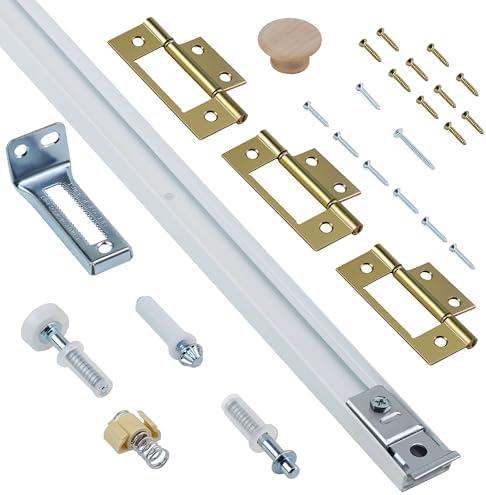 Bifold Door Hardware Kit, 30-Inch Bi-fold Closet Door Track Kit Bifold Closet Door Hardware Kit Folding Door Hardware Repair Replacement Tool Kit