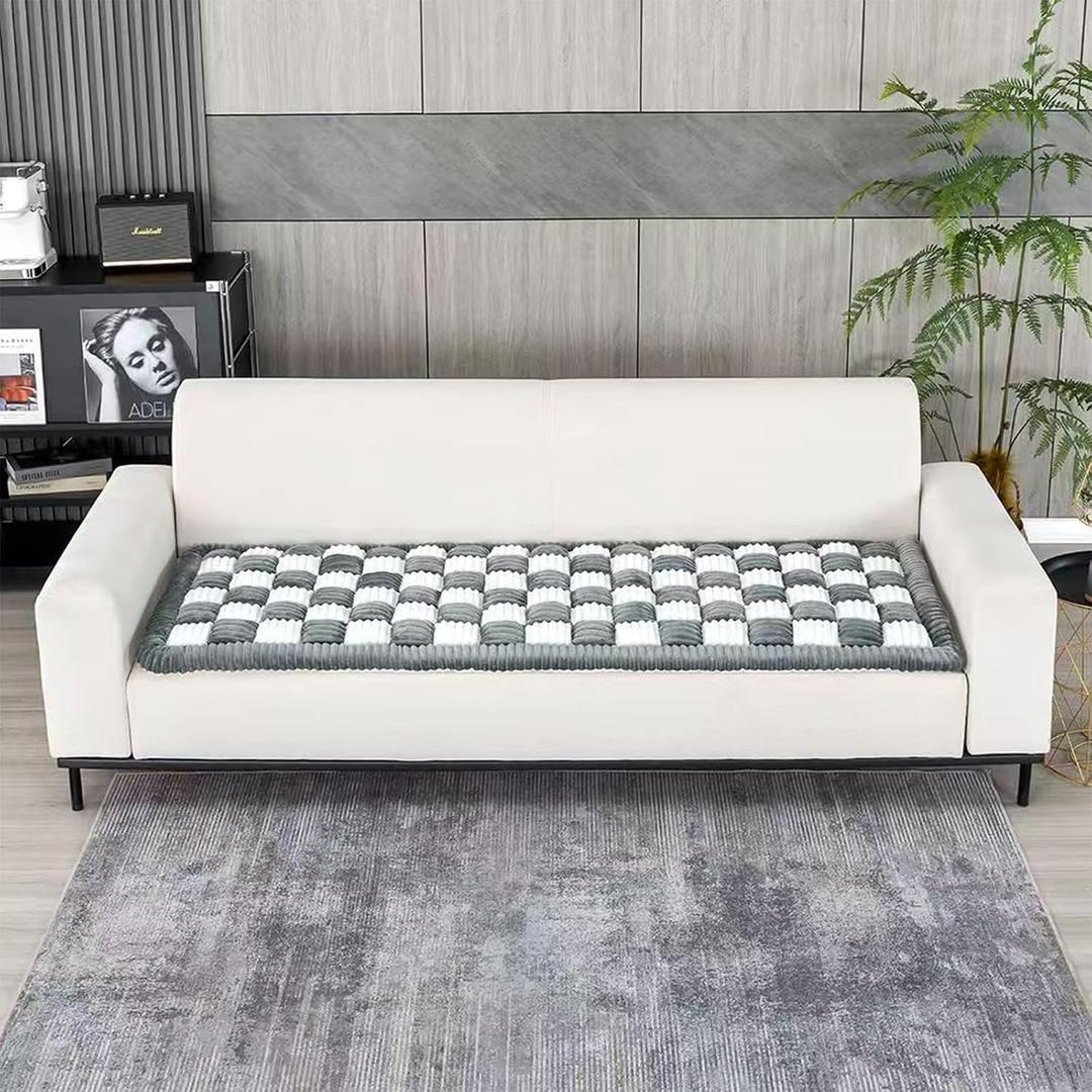 Pet Couch Covers for Sofa Protector for Dogs Washable Backseat Pet Bed Mat Dog Bed Non-Slip Travel Pet Mat Fit (Gray+White, for Cars/SUV/Small Truck (54"24.8"))