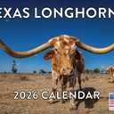 Texas Longhorn Calendar 2026 Cattle Monthly Wall Calender 12 Month | American Made In The USA