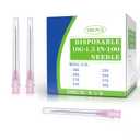 100 Pcs 18 Ga 1.5 Inch Disposable Needles with Cap for Lab Measuring Scientific and Industrial Dispensing Needle, Individually Sealed Packaged