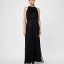 Adrianna Papell Womens Halter Blouson Beaded Gown (Black) 10
