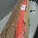 JEAREY 9ft Half Umbrella Outdoor Patio Umbrella Market Umbrellas with Crank, 1/2 Round Wall Umbrella 5 Sturdy Ribs UV Protection for Pool Garden Balcony Deck, Orange