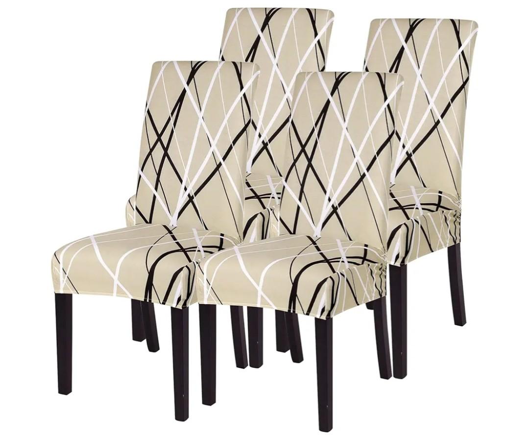 SearchI Dining Room Chair Covers Slipcovers Set of 4, Spandex Super Fit Stretch Removable Washable Kitchen Parsons Chair Covers Protector for Dining Room,Hotel,Ceremony(Flower Pattern6)