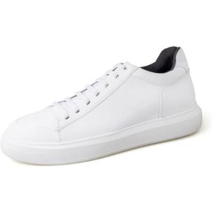 Carboni Mens Invisible Elevator Shoes  Gain 3.15 (8 cm) Height  Genuine Leather Carboni  Casual Sneakers  Inches Taller (White)