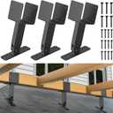 4x4 Heavy Duty Roof Riser Brackets Kit, TROPTOLKY Adjustable Angle Pergola Brackets, Black Metal Roof Riser Beam Bracket for Roof Pergola Gazebo Patio Cover (3 Pack)