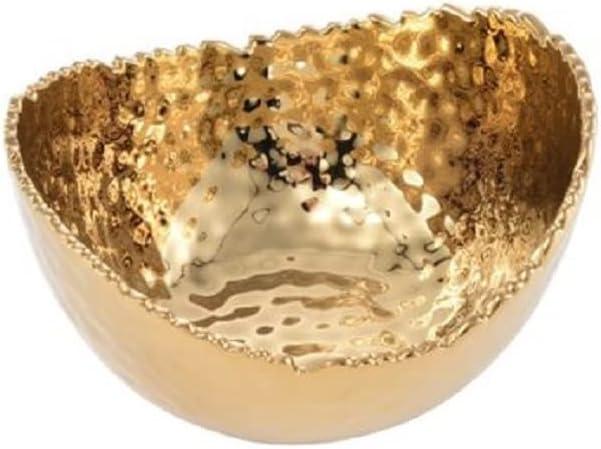 Pampa Bay Small Oval Bowl, 5.25-inch Length, Gold