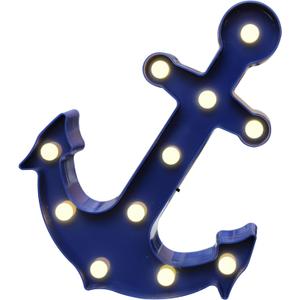 Anchor Shaped Marquee Signs, LED Marquee Lights Blue Anchor Decorations Night Lights Table & Wall Lamp for Summer Holiday Home Decor (Blue)