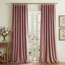 StangH Dusty Rose Curtains for Nursery, Pink Light Dimming Velvet Window Drapes with Privacy Soft Elegant Energy Efficient Window Treatments for Dressing Room, W52 x L90, 2 Panels