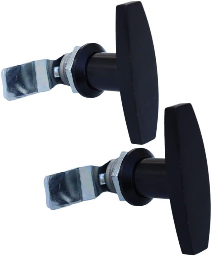 2Pcs T Handle Lock Cam Lock Swing Knob for Drawer Cabinet Door Lock Electrical Panel Door Latches keyless Locking Device Black