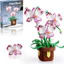 Flowers Botanicals Orchid Building Set - Artificial Flower Building Blocks for Adult Women, Bonsai Plants Indoor Home Office Desk Decor Christmas Birthday Gift for Adults Kids Girls 6-12 (323 PCS)