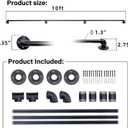 Hand Rails Inside Stairs 10FT, Hand Railings for Stairs Easy to Install, Iron Balusters Staircase Handrails for Household or Commercial Buildings