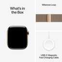 Apple Watch Series 11 [GPS + Cellular 42mm] Smartwatch with Gold Titanium Case with Gold Milanese Loop. Sleep Score, Fitness Tracker, Health Monitoring, Always-On Display, Water Resistant (42mm case + Small/Medium band)