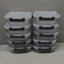 M MCIRCO 10-Pack,22 Oz Glass Meal Prep Containers,Glass Food Storage Containers with lids,Lunch Containers,Microwave, Oven, Freezer and Dishwasher (Gray)