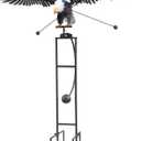 Red Carpet Studios Garden Stake Yard Art Metal and Glass Balance Rocker with 6-Prong Stake, Jumbo 6.16 Feet Tall, Flying Eagle