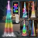 Ryhpez 12 ft Smart Christmas Cone Tree, Outdoor Christmas Tree Lights with Remote APP Control, 622 LED RGB Color Changing DIY Light Show, Music Sync for Xmas Decorations