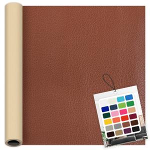 Red Brown Leather Repair Patch, 39.3 x 19.6 Inch Self Adhesive Leather Repair Tape, Large Vinyl Leather Repair Kit for Furniture, Car Seats, Sofats, Couch, Office Chair