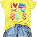 80s Shirts for Women Retro 90s Outfit I Love The 80s Tshirts 1980s Theme Party Outfits 80 S 90 S Neon Costumes (XXL)