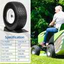 15x6.00-6 Flat Free Lawn Mower Tire and Wheel, Comes with Tire Saver Ramp, 15x6-6nhs Riding Mowers Lawn Tire and Wheel with 3/4" Bearing, 3" Centered Hub, 2 Pack