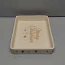 Desk Organizer Tray, PU Leather Valet Tray Nightstand Organizer Cologne Perfume Trays for Men Women, Decorative Vanity Trays Key Bowl Trinket Dish (Christmas Tree Pattern, 10" x 8" x 1.6") (9.5" x 6" x 2.2")