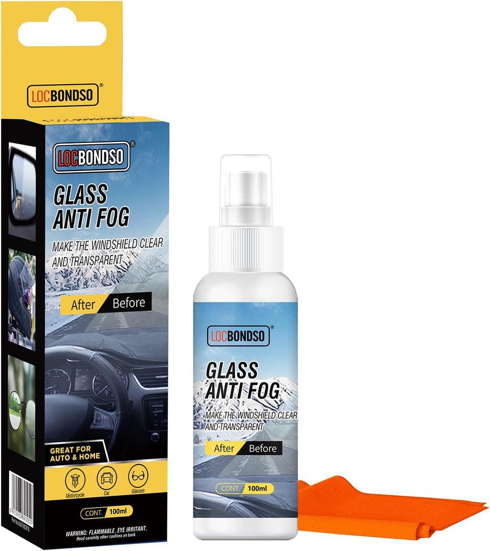 Anti Fog Spray for Glasses, Eye Glasses, Swim Goggles, Ski Goggles, Car Windshield, Prevent Fogging, Improve Visibility, Safe for All Lenses - 100ml