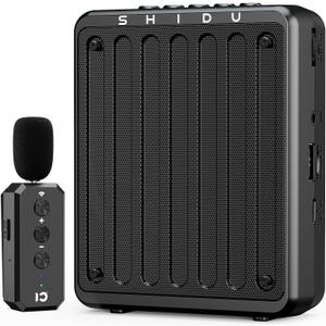 SHIDU 20W Voice Amplifier Wireless Lavalier Microphone Bluetooth Voice Amplifier for Teachers Portable Microphone with Speaker for Classroom,Speech, Meeting,Yoga,Outdoors