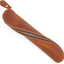 GORGECRAFT Cowhide Crazy Horse Leather Pen Case Leather Pencil Pouch Genuine Leather Handcrafted Real Leather Bags Zippered Holder for Men Women Adults Stationery Storage Reading Glasses, Saddle Brown