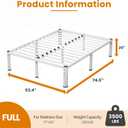 NKZ 20 Inch Full Size Metal Platform Bed Frame with Round Corner Legs