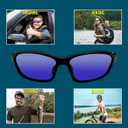 Polarized Sports Sunglasses for Men & Women | UV Protection Mirrored Polarized Lenses, Adjustable Nose Pad, Unbreakable | Fishing, Baseball, Cycling, Golf Running Sunglasses | Hard Zipper Case | Blue