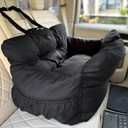 JACKO & CO - Premium Medium Dog Car Seat Bed for Dogs 25-40lbs for Back Seat Use Only - Portable Soft Cloudlike Pet Travel Safety Bed - Machine Washable & Water Resistant (Grey/Medium (25-40lbs)