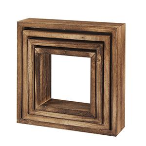 Brown Rustic Wood Floating Hanging Square Shelves Wall Mounted Shelf Decorative Wall Shelf Questions & Answers, Set of 8  