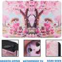 Card Binder 9 pocket with with 50 Removable Sleeves for Trading Cardcard sleeves trading cards binder for cards Holder Album (Pink-Cat, 900 pockets)