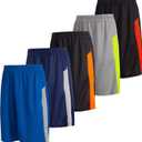5 Pack: Men's Dry-Fit Sweat Resistant Active Athletic Performance Shorts, 3XL