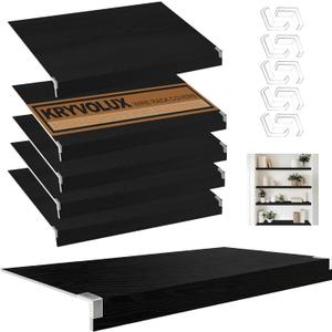 5 Pcs Wire Rack Covers 26x16x3 inch PVC Pantry Shelf Cover 0.31 inch Thick Removable Closet Wire Rack Shelf Covers,Decoration Kitchen Bathroom Office Shelving(Black,26x16x3inch)