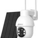 Solar Security Camera Wireless Outdoor: ANRAN 2K WiFi Camera with Adjustable Solar Panel, 360° Panoramic View, Two-Way Audio, PIR Detection, Color Night Vision, 2.4GHz WiFi, Compatible with Alexa