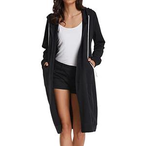 GRACE KARIN Women's Casual Pockets Zip up Hoodies Tunic Sweatshirt Long Hoodie Jacket, Size Large