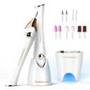 TOUCHBeauty Electric Nail Drill File Professional, Manicure Pedicure Kit with UV Nail Lamp, Portable Multi-Function Nail Buffer Tool for Grind Trim Polish (Gold)