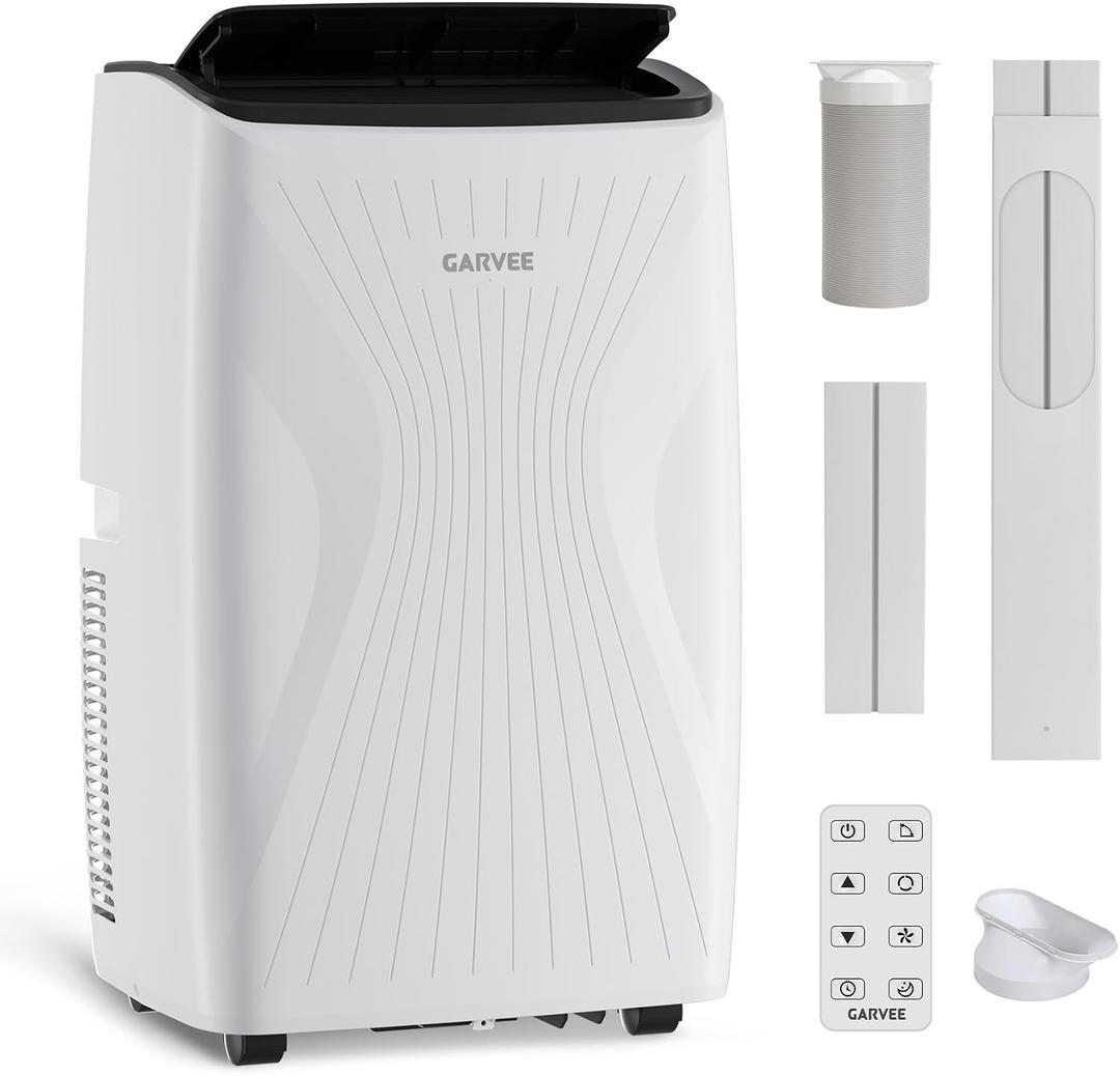 12,000 BTU Portable Air Conditioner, 5-in-1 AC Unit with Cool/Fan/Dehumidifier/Auto/Sleep Modes, Cools Up to 550 sq.ft, 24-Hour Timer, Remote Control, for Bedroom, Living Room, Office