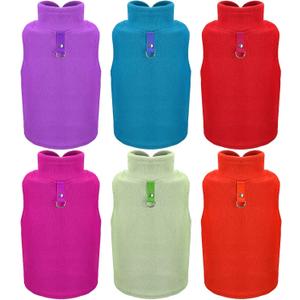 6 Pack Winter Dogs Sweater for Small Dogs Warm Clothes Fleece Vest with Leash Ring Sleeveless Dog Jacket for Little Medium Puppy Pet Unisex(Large,Bright Colors)